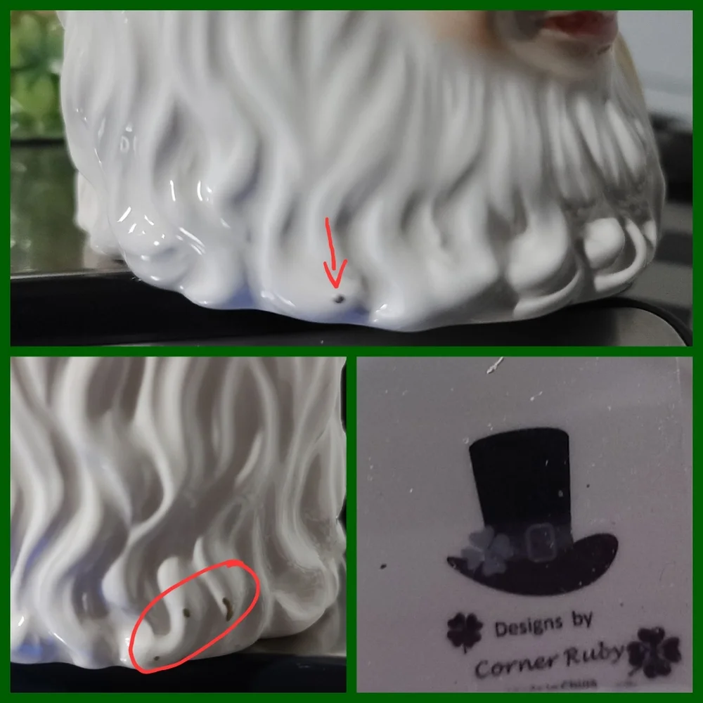 3pc St Patrick's Day Lucky Shamrock Leprechaun Pot O' Gold Teapot Sugar Creamer